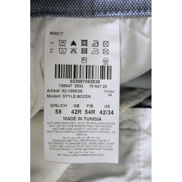 Brax Feel Good Mens Bozen Crosshatch Print Flat Front Chino Shorts Blue Size 40 - Picture 5 of 6